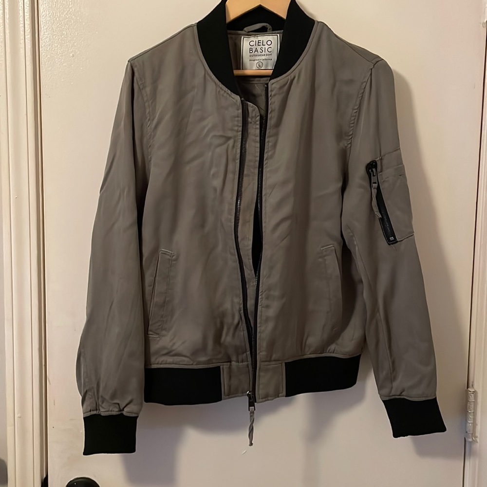 Olive green bomber jacket